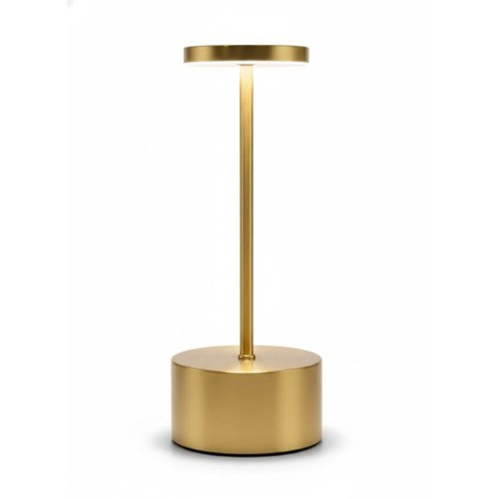 Luminária De Mesa Metal Dourada Touch Recarregável