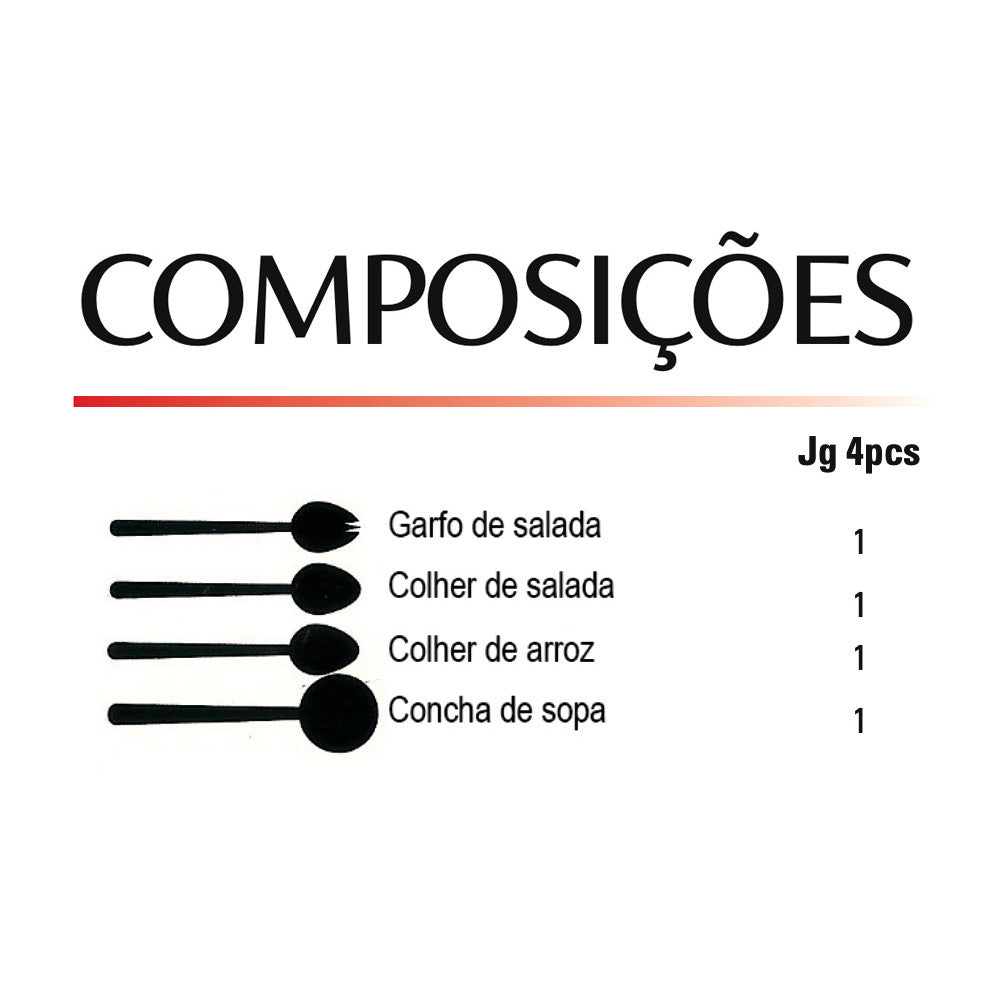 Jogo 4 peças para servir Lace Prata St James