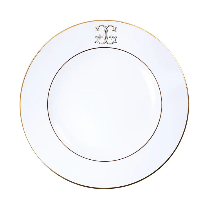 Baixela 18 Pçs Monograma Ouro Raso/Fundo/Sobremesa