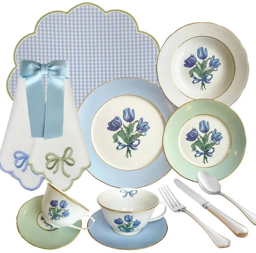 Aparelho Jantar Com Xicars Cha E Cafe Boque Holandes 30Pçs