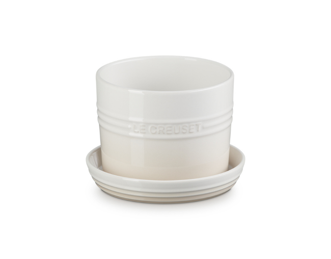 VASO PARA ERVAS COM BANDEJA MERINGUE