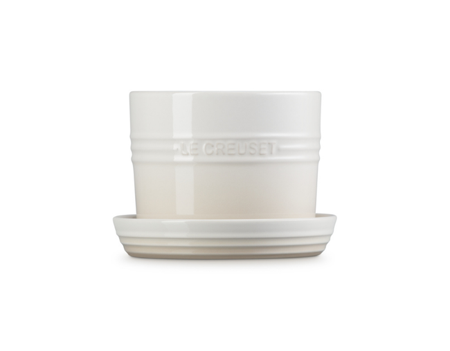 VASO PARA ERVAS COM BANDEJA MERINGUE